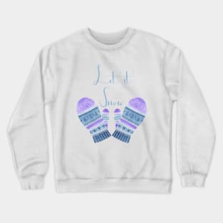 Knitted Blue and Violet Mittens Crewneck Sweatshirt